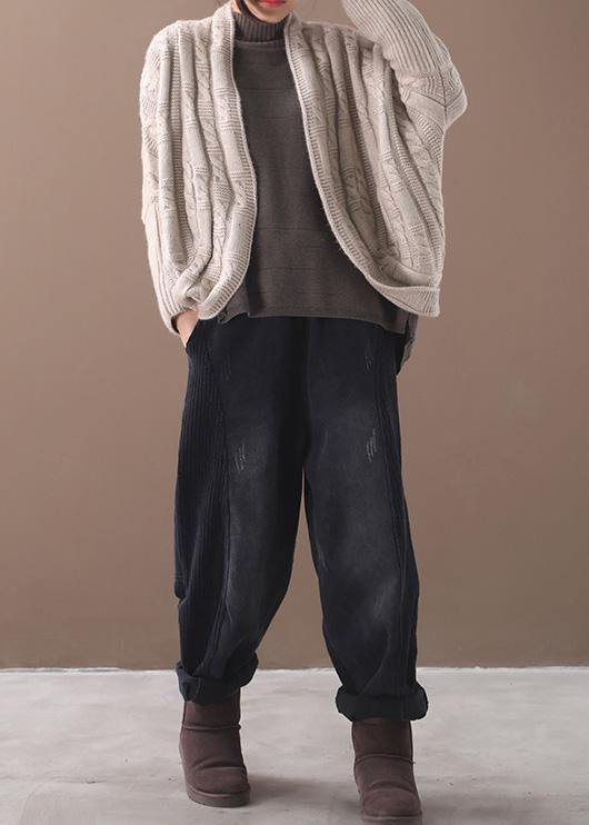Winter Knitwear Loose Fitting Khaki Asymmetric Sweater Coat