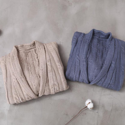 Winter Knitwear Loose Fitting Khaki Asymmetric Sweater Coat
