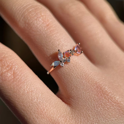 [] Freya Butterfly Ring in Rose Gold