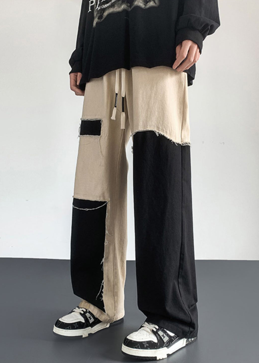 Diy Asymmetrical Patchwork Cotton Pants Clothing Spring