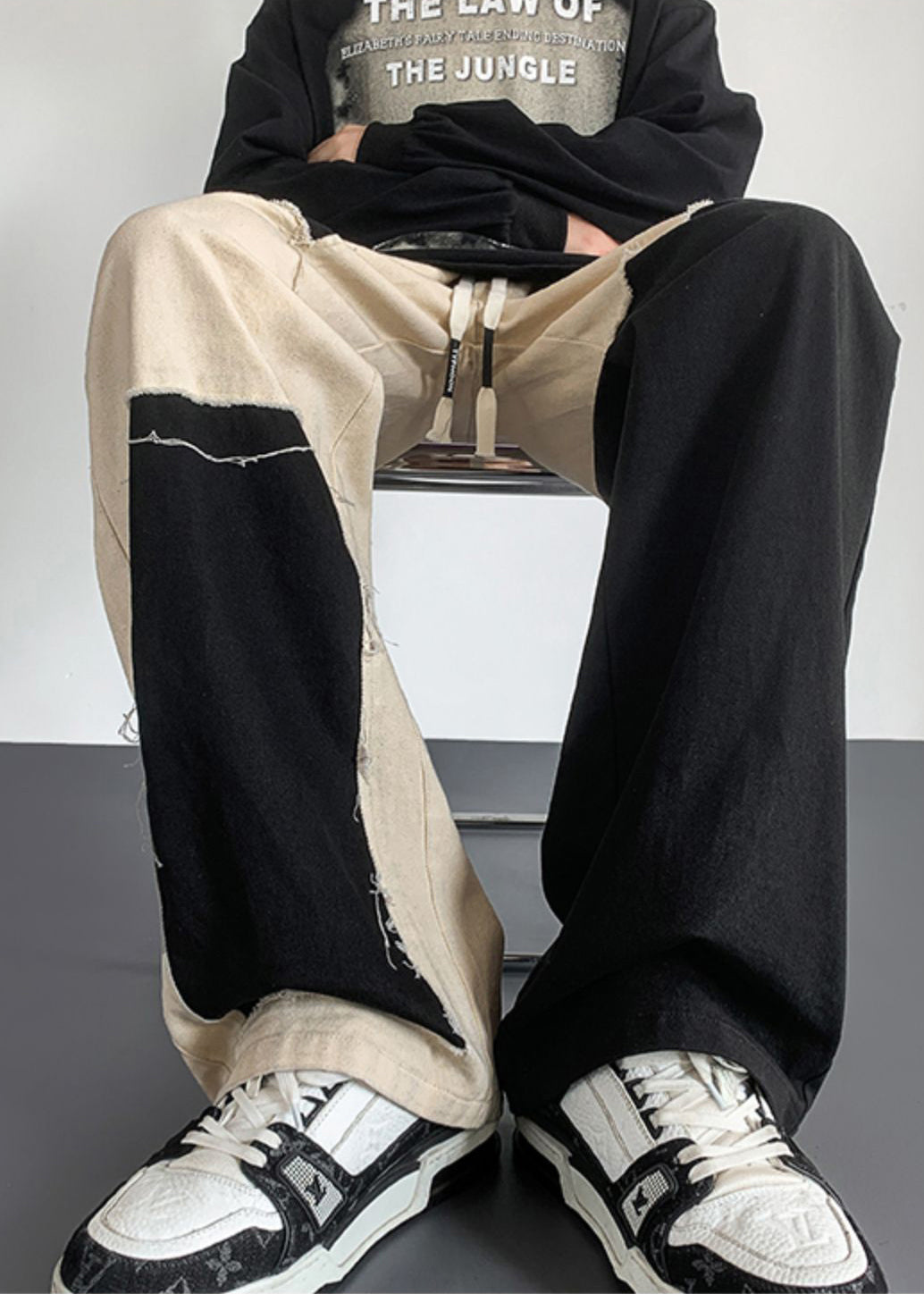 Diy Asymmetrical Patchwork Cotton Pants Clothing Spring