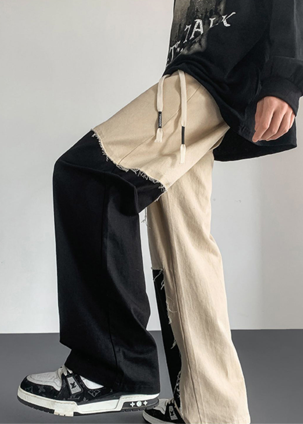 Diy Asymmetrical Patchwork Cotton Pants Clothing Spring
