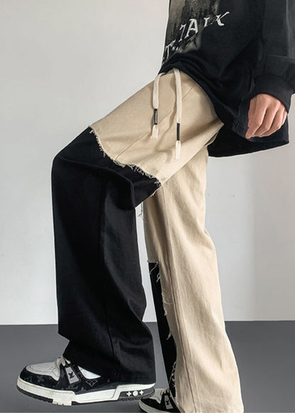 Diy Asymmetrical Patchwork Cotton Pants Clothing Spring