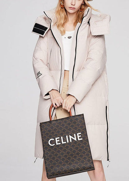 Diy Beige Stand Collar Warm Loose Winter Duck Down Coat