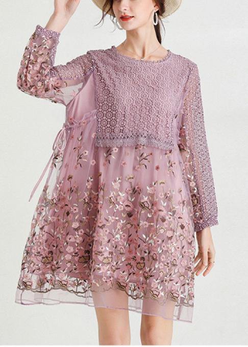 Diy Black Embroidery Lace Patchwork Summer Ankle Dress