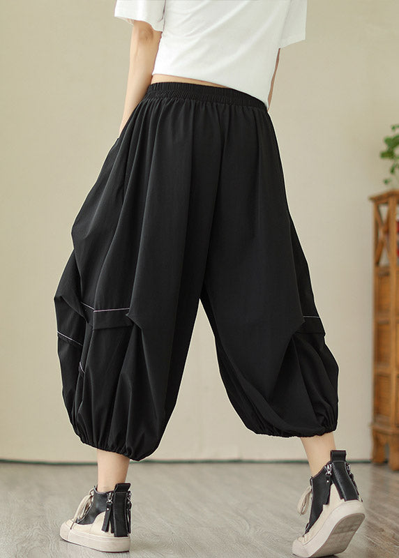 Diy Black Patchwork Lantern Pants Summer