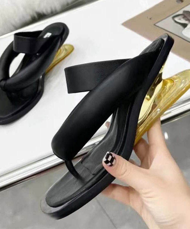 Diy Black Platform Fitted Cross Strap Flip Flops