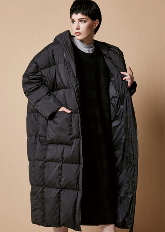 Diy Black Zippered Pockets Thick Winter Duck Down Coat