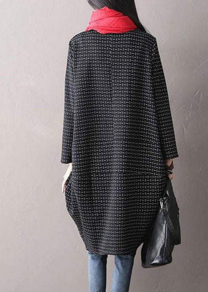 Diy Cotton Clothes Fine Black Cotton Round Neck Dress