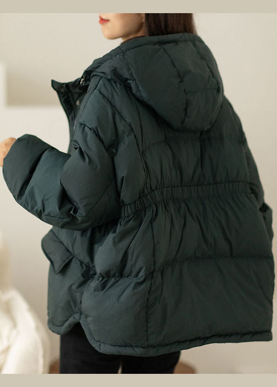 Diy Green Cinched Pockets Duck Down Winter Down Coat