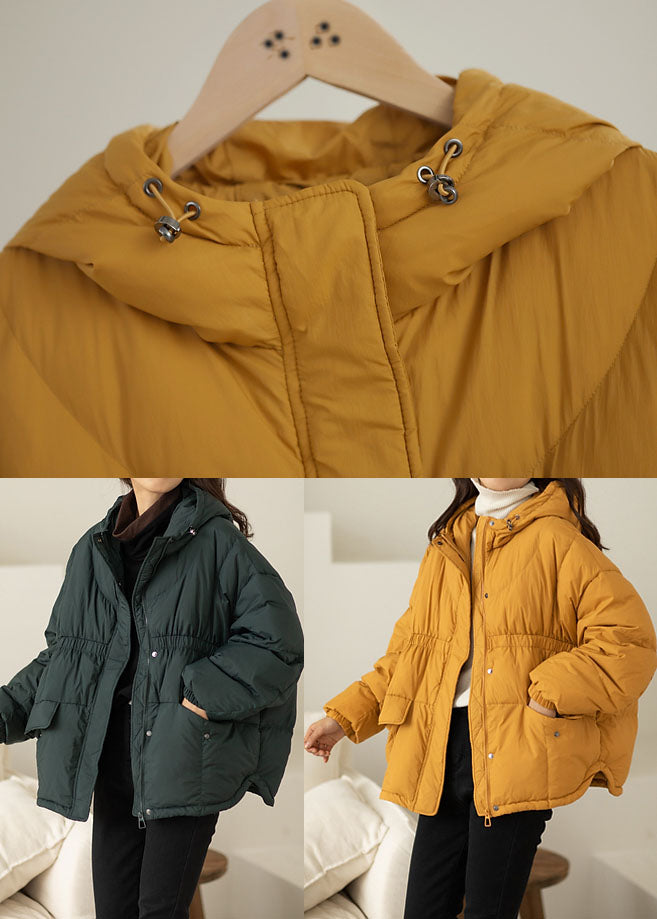 Diy Green Cinched Pockets Duck Down Winter Down Coat