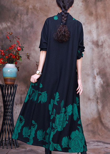 Diy Green Print Holiday Slim Fit Dress Spring