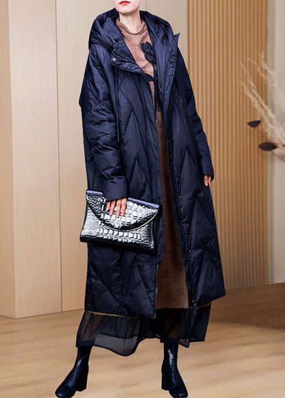 Diy Khaki Hooded Drawstring Oversized Duck Down Down Coat Winter