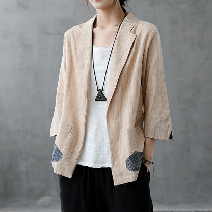 Diy Notched Pockets Clothes for Outfits Khaki Coats