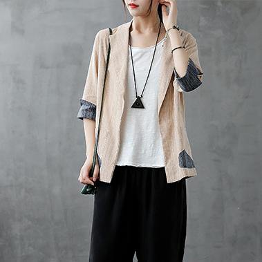 Diy Notched Pockets Clothes for Outfits Khaki Coats