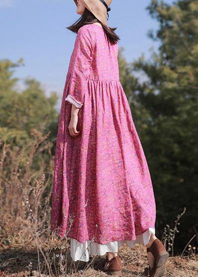 Diy O Neck Exra Large Hem Summer Tunic Design Red Print Traveling Dresses