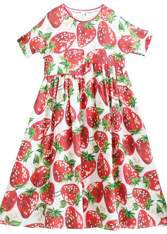 Diy O Neck Exra Large Hem Summer Tunic Ideas Red Strawberry Dress