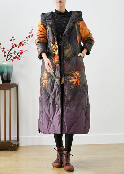 Diy Orange Tie Dye Chinese Button Duck Down Winter Coats