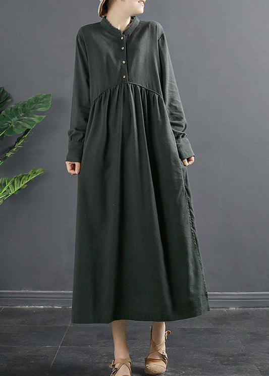 Diy Patchwork Cinched Clothes Tunic Gray Robes Dress