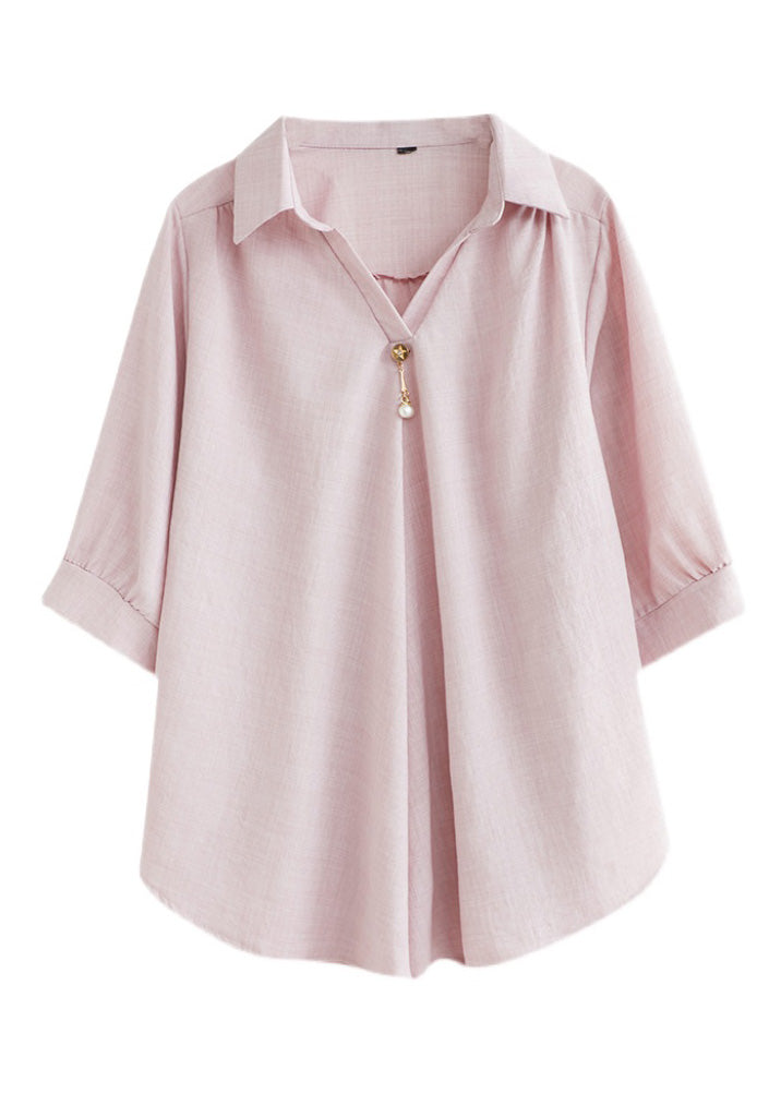 Diy Pink Cozy Linen Shirt Summer