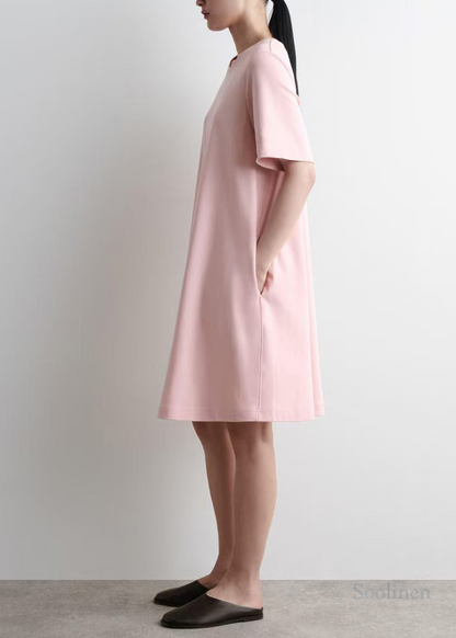 Diy Pink Oversized Cotton Tea Dress Summer