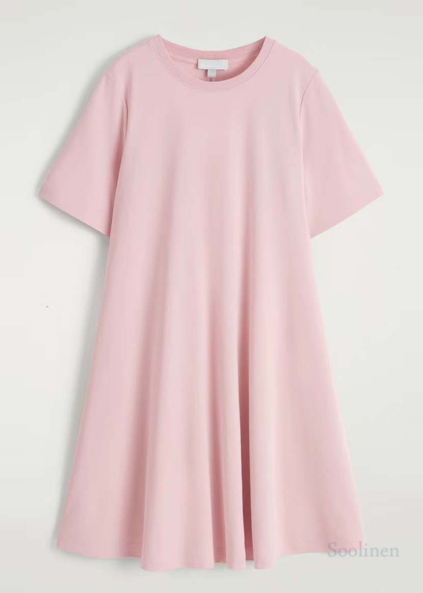 Diy Pink Oversized Cotton Tea Dress Summer
