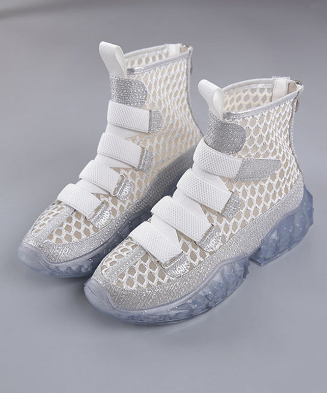 Diy Silk Tulle Splicing Cross Strap Boots