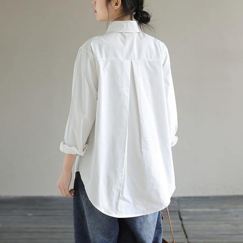 DIY White Clothes Lapel Patchwork Knit Fabric Knee Spring Top