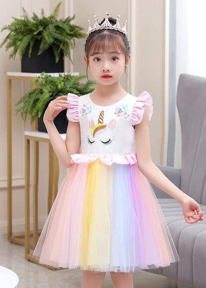 Diy White Embroideried Patchwork Ruffled Cotton Baby Dresses Butterfly Sleeve
