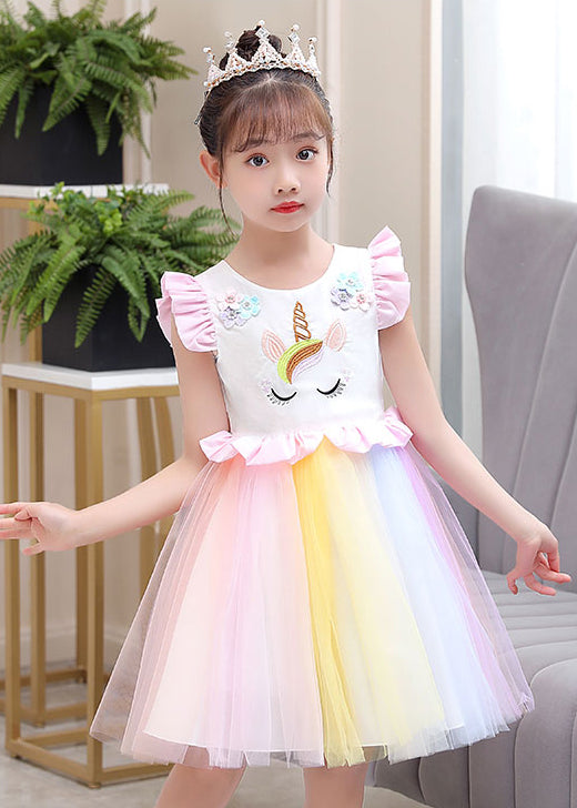 Diy White Embroideried Patchwork Ruffled Cotton Baby Dresses Butterfly Sleeve