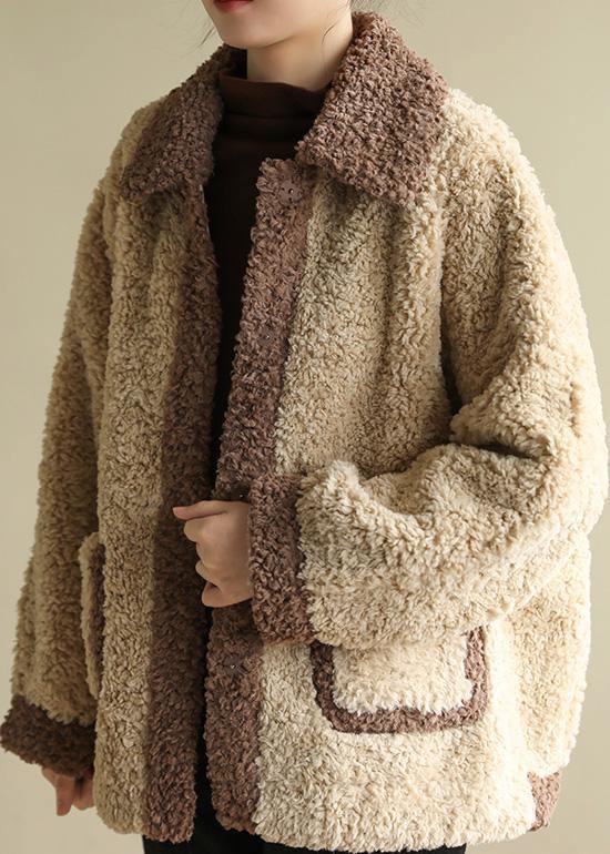 Diy Beige Clothes for Tutorials Lapel Collar Patchwork Coats