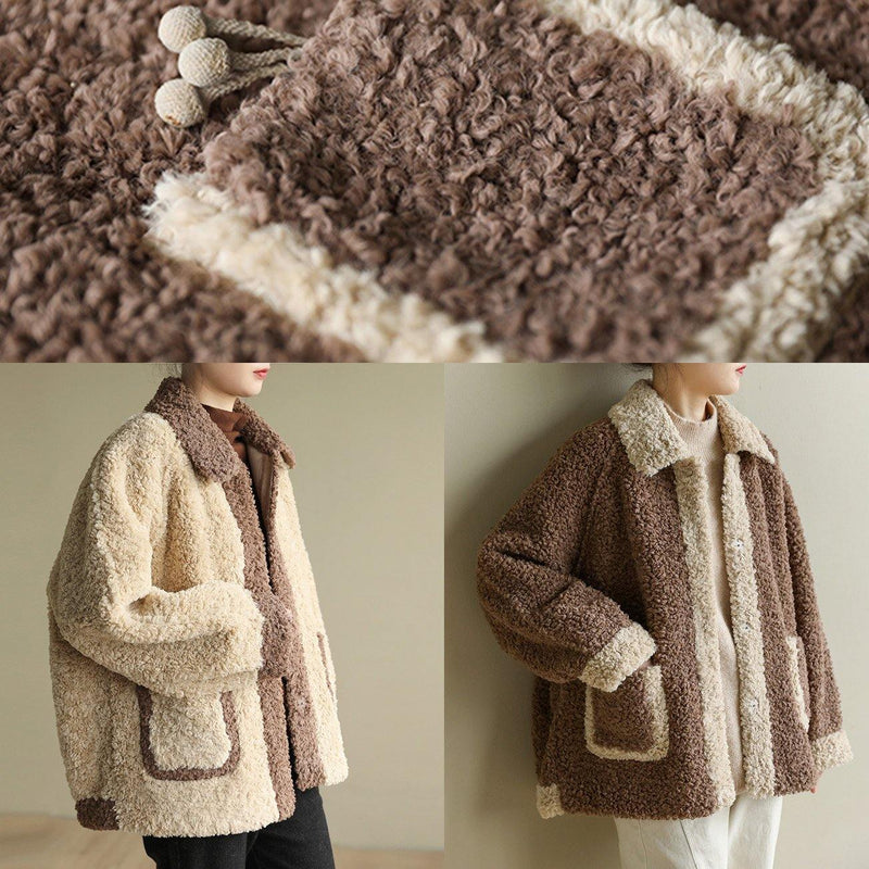 Diy Beige Clothes for Tutorials Lapel Collar Patchwork Coats