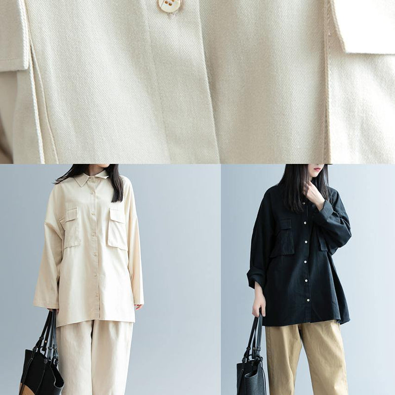 Diy Beige Clothes for Lapel Pockets Knee Shirt