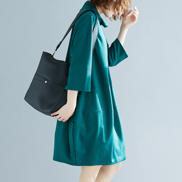 Diy Black Cotton Tunics Fine Ideas Bracelet Sleeved Daily High Neck Dresses