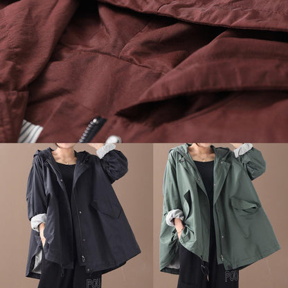 Diy Black Coats Blouses Neckline Hooded Baggy Winter Coats