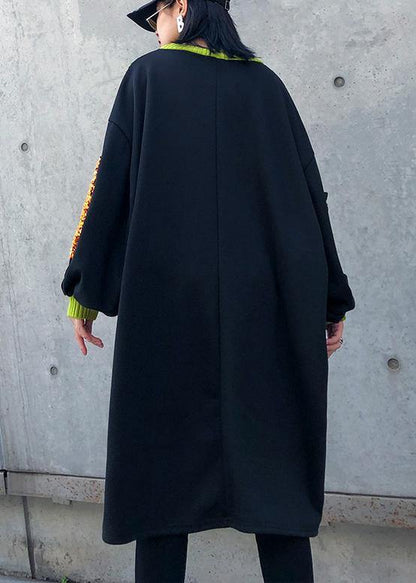 Diy Black Sequined Decorated Cotton Dresses Patchwork Long Winter Dresses