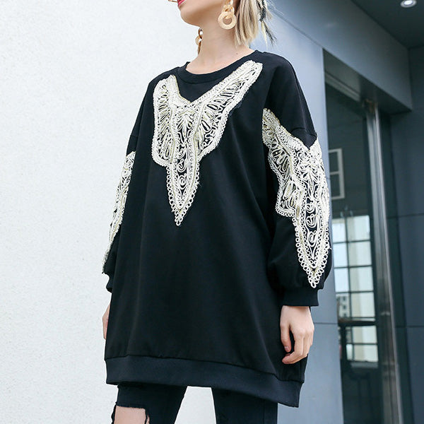 Diy Black Cotton Tunic Fine Inspiration O Neck Embroidery Clothing Shirt