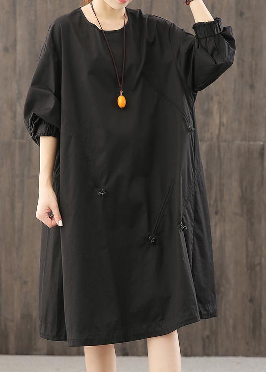 Diy Black Dresses O Neck Cinched Dress