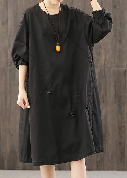 Diy Black Dresses O Neck Cinched Dress