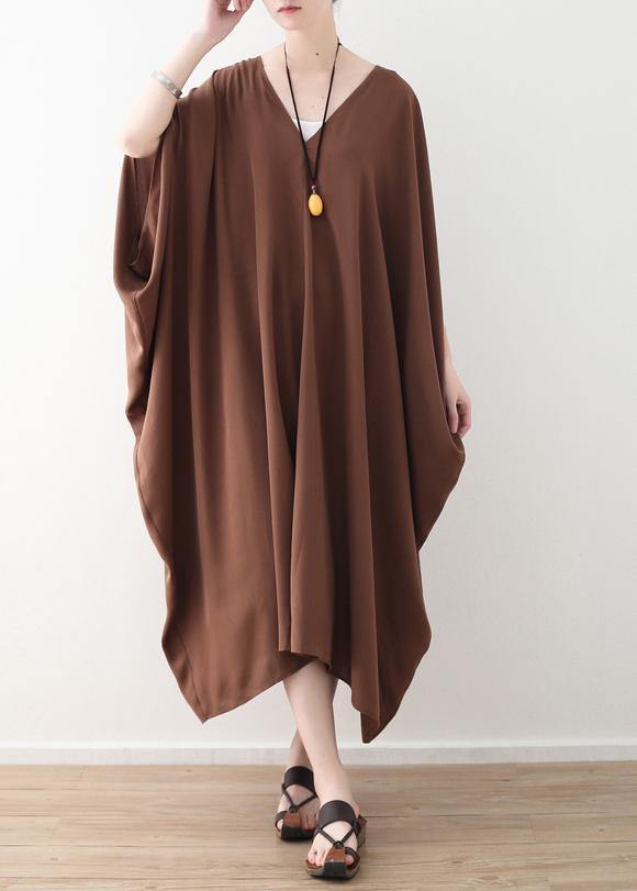 Diy Chocolate Silk Robes Pakistani Sewing V Neck Kaftan Summer Dresses