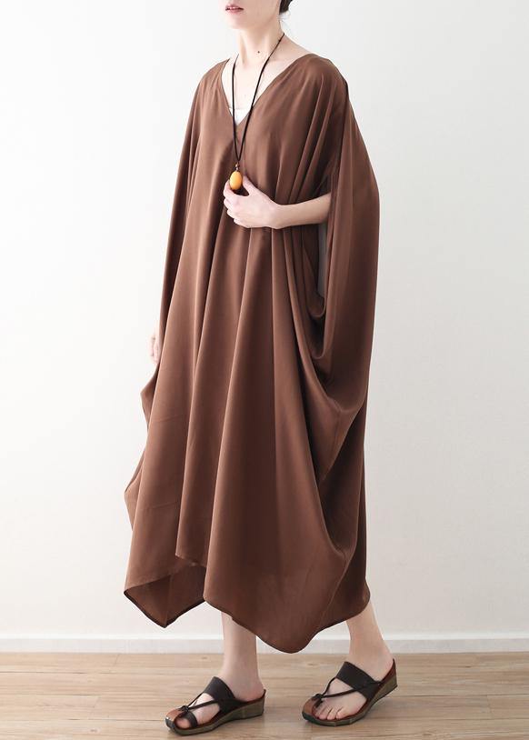 Diy Chocolate Silk Robes Pakistani Sewing V Neck Kaftan Summer Dresses