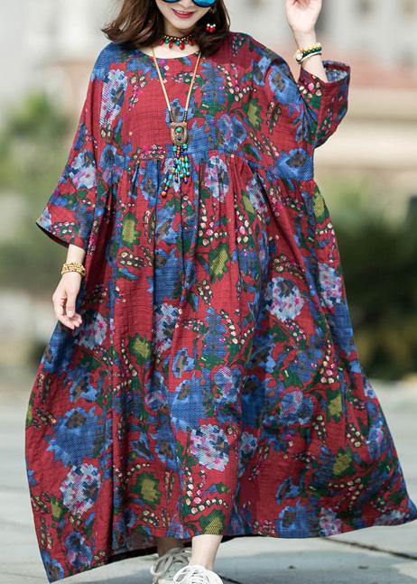 Diy Cotton Linen Robes O Neck Baggy Cotton Spring Dresses
