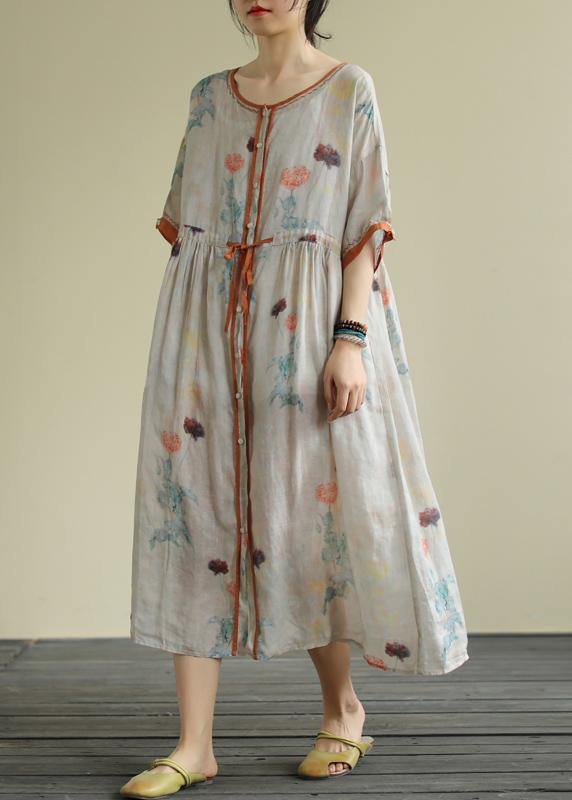 Diy White Bamboo Chiffon Long Shirts O Neck Drawstring Robe Summer Dresses