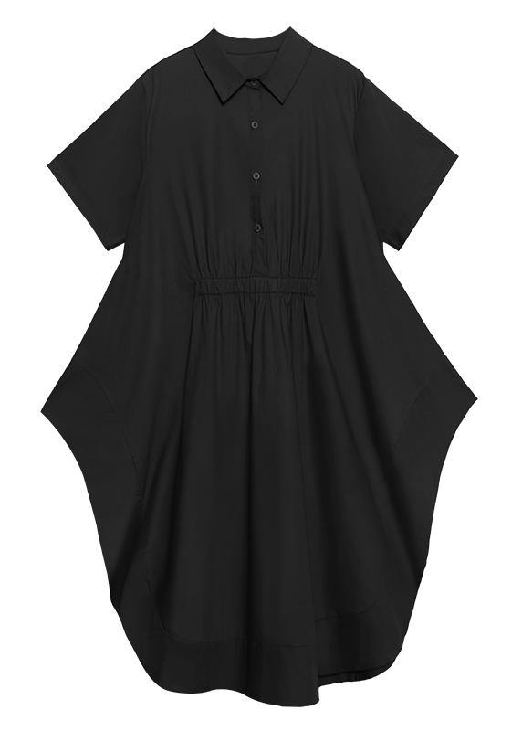 Diy Green Cotton Clothes Lapel Asymmetric Kaftan Dress