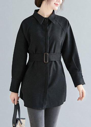 Diy Lapel Button Cotton Spring Blouse Ideas Black Shirts