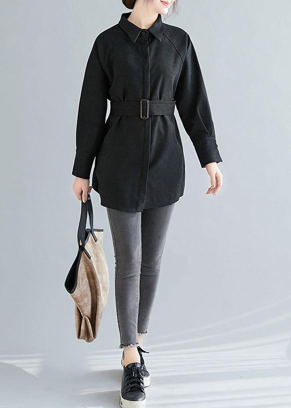 Diy Lapel Button Cotton Spring Blouse Ideas Black Shirts
