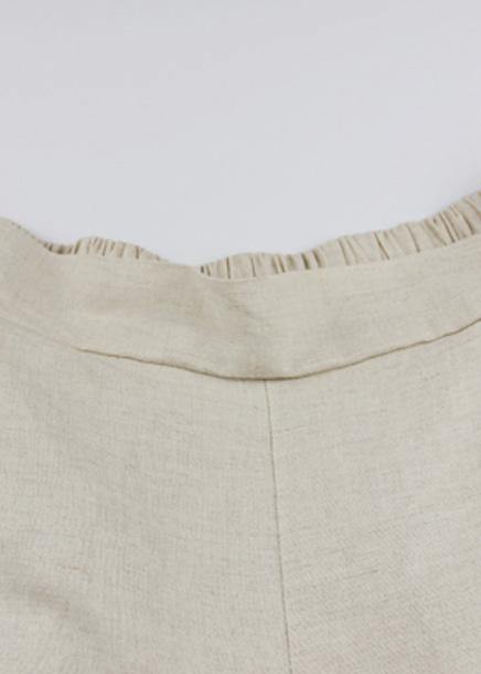 Diy Nude Cotton Linen Pants for Elastic Waist Wide Leg Pants