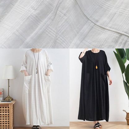 Diy O Neck Batwing Sleeve Cotton Summertunics Outfits White Robe Dresses