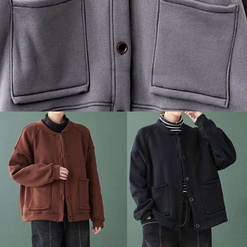 Diy O Neck Button Down Maxi Coat Chocolate Baggy Coats