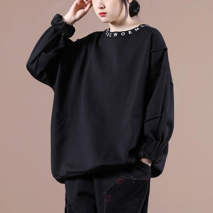 DIY o neck Letter clothes For Women Fabrics black embroidery blouses